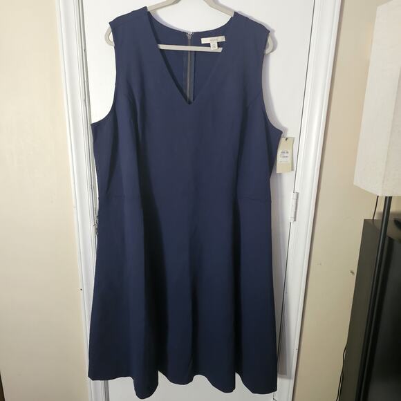 NWT Nordstrom Sejour Women's Navy Dress Size 22W Minimalist Business Office - Picture 1 of 7